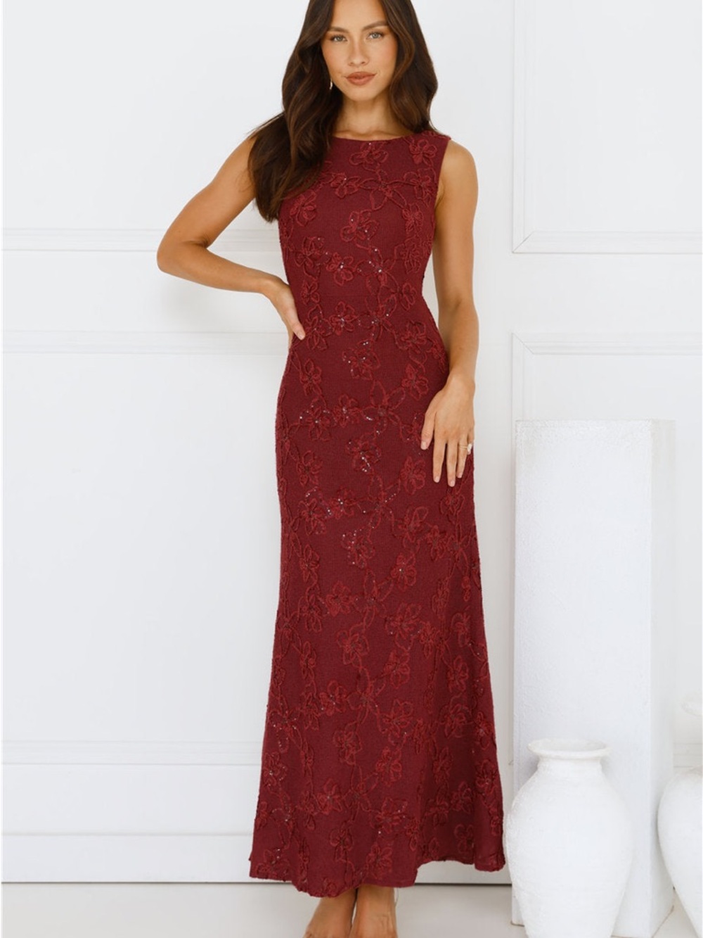 Hello Molly Stay Fab Maxi Dress Wine